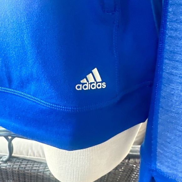 adidas 🏀 Women’s Blue Heather ClimaLite ‘KU JAYHAWKS’ Performance Half Zip - S - Picture 10 of 13